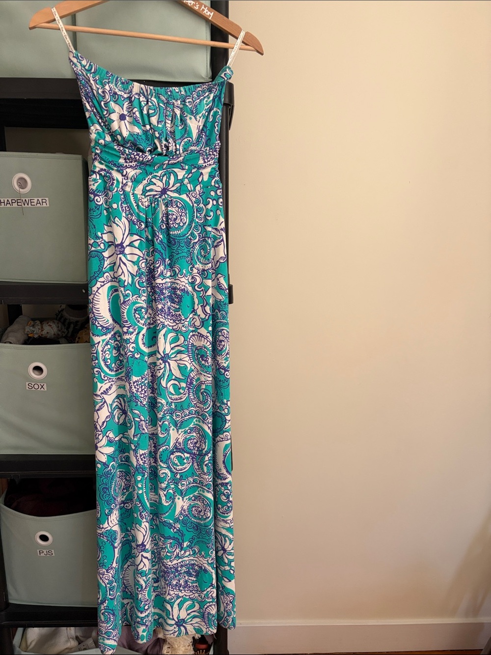 Lilly Pulitzer Teal, Blue & White Paisley Maxi Dress
